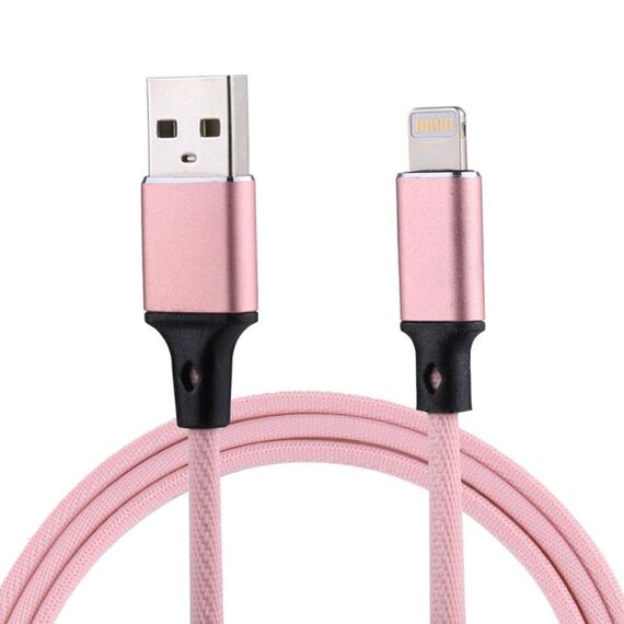 1M 2A da USB a 8 pin Nylon Weave Sync Charging Cavo di ricarica (Pink)