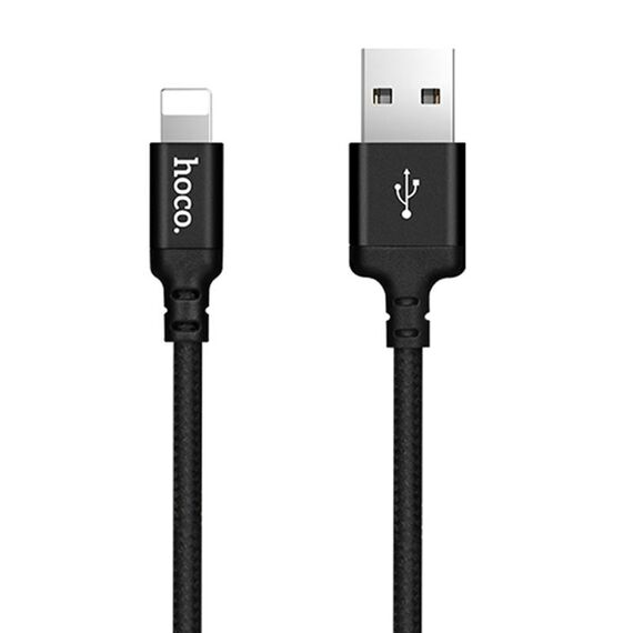hoco X14 Cavo di ricarica per sincronizzazione dati da 8 pin in lega di alluminio intrecciato in nylon da 1 m, Hoco X14 Cavo di ricarica per sincronizzazione dati da USB a 8 pin in lega di alluminio intrecciato in nylon da 1 m (nero)