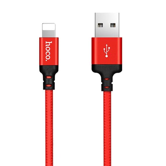 hoco X14 Cavo di ricarica per sincronizzazione dati da 8 pin in lega di alluminio intrecciato in nylon da 2 m, Hoco X14 Cavo di ricarica per sincronizzazione dati da 8 pin in lega di alluminio intrecciato in nylon da 2 m (rosso)