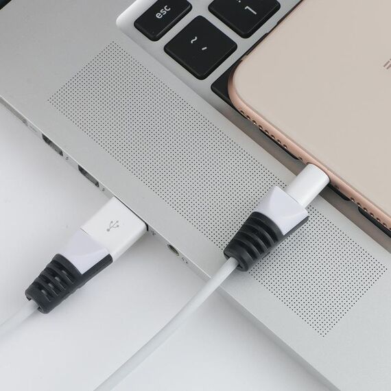Custodia protettiva per avvolgicavo per cavo di ricarica USB anti-rottura da 2 pezzi (nera)