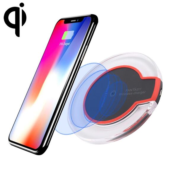 Fantasy 5v 1a Output Qi Standard Ultra-sottile Caricabatterie wireless con indicatore di ricarica, supporta i telefoni standard Qi (nero)