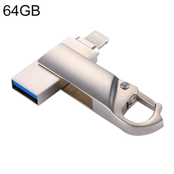 RQW-10F 2 in 1 USB 2.0 e 8 pin 64 GB Portachiavi Flash Drive, RQW-10F 2 in 1 USB 2.0 e 8 pin 64 GB Chiavetta USB portachiavi