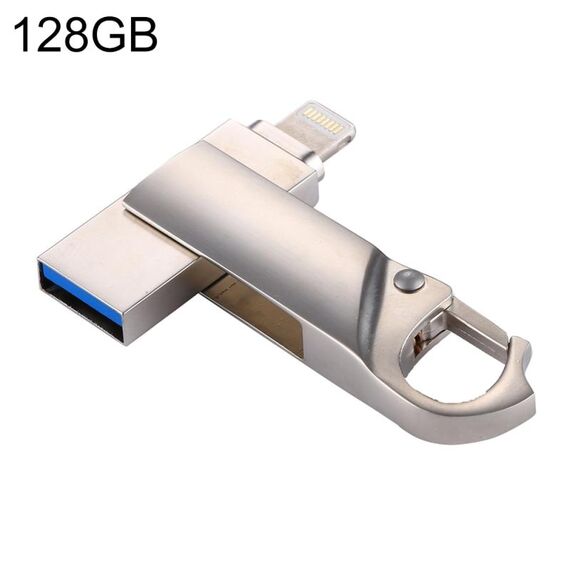 RQW-10F 2 in 1 USB 2.0 e 8 pin 128 GB Portachiavi Flash Drive, RQW-10F 2 in 1 USB 2.0 e 8 pin 128 GB Chiavetta USB portachiavi