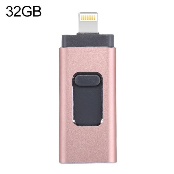 EasyFlash RQW-01B 3 in 1 USB 2.0 e 8 Pin & Micro USB 32GB flash drive (oro rosa)