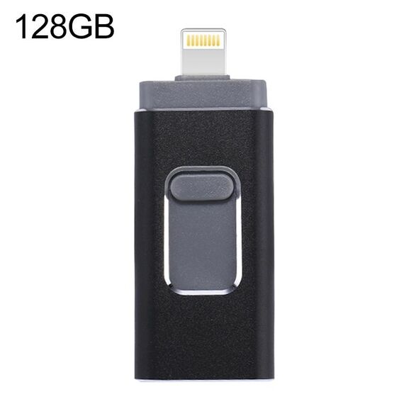 EasyFlash RQW-01b 3 in 1 USB 2.0 e 8 Pin & Micro USB 128GB flash Drive (nero)