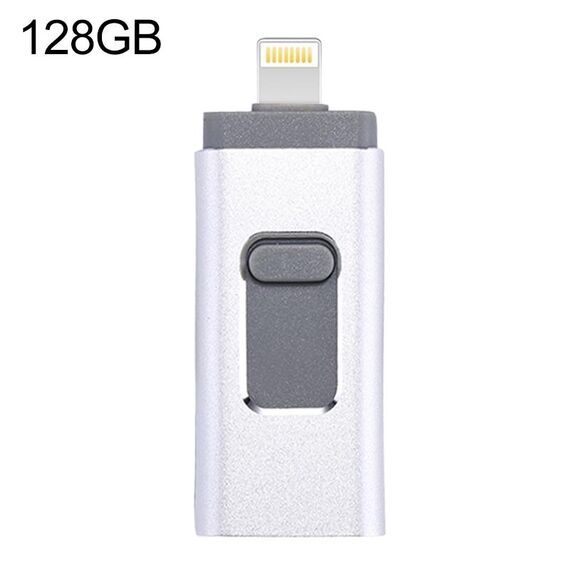 EasyFlash RQW-01b 3 in 1 USB 2.0 e 8 Pin & Micro USB 128GB flash Drive (argento)