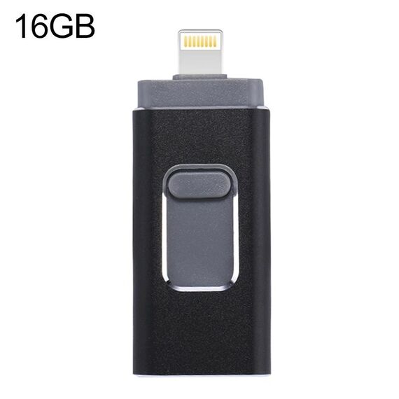 EasyFlash RQW-01B 3 in 1 USB 2.0 e 8 Pin & Micro USB 16GB flash Drive (nero)