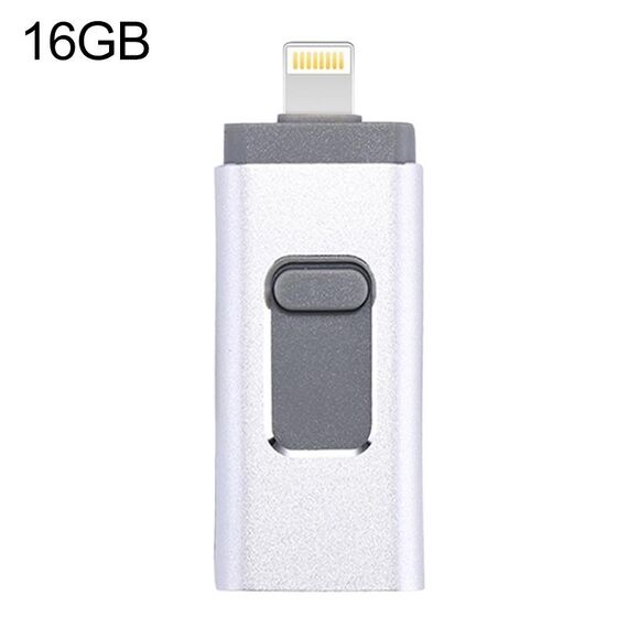 EasyFlash RQW-01B 3 in 1 USB 2.0 e 8 Pin & Micro USB 16GB flash Drive (argento)