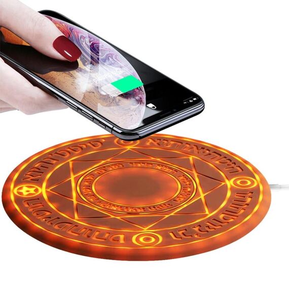 Tappetino di ricarica per caricabatterie rapido wireless standard Magic Array Qi da 10 W con voce, Per iPhone XS Max e XR e XS e X e 8 Plus e 8, Galaxy S9 e S9 + e Note9 e Note 8, Huawei, Xiaomi, HTC e altri smartphone (marrone)