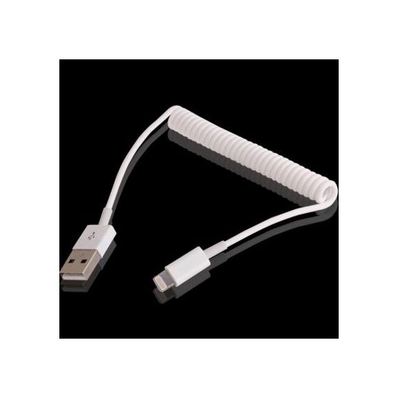 Dati di sincronizzazione USB / cavo a spirale di ricarica per iPhone, iPad (bianco)