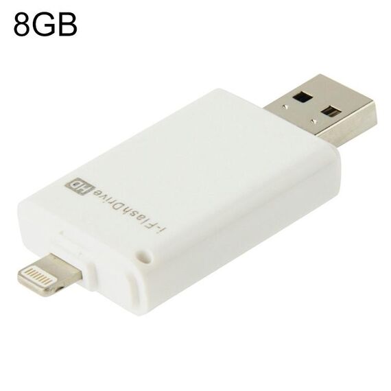 8 GB I-Flash Driver HD U disk USB Drive Memory Stick per iPhone / iPad / iPod Touch (bianco)