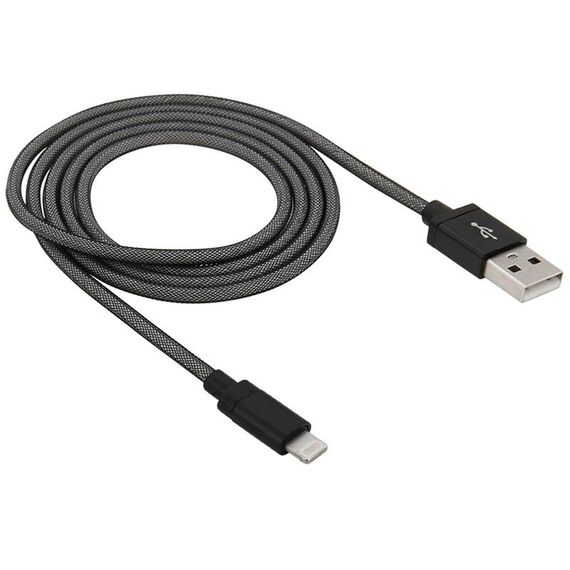 Testa di metallo in metallo netto 8 PIN a USB Data / Cavo del caricatore, Cavo di cavo: 1m (nero)