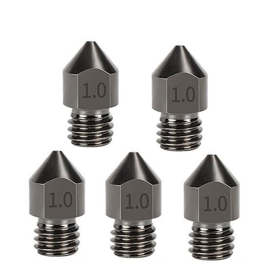 5 pezzi/confezione 1,75/1,0 mm MK8 ugello in acciaio temprato resistente alle alte temperature per stampante 3D estrusore hotend