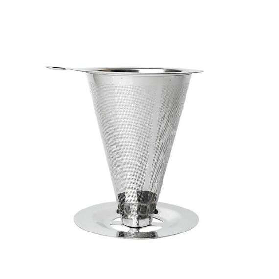Filtro per caffè in acciaio inossidabile V60 con base per la preparazione del caffè versato, specifiche: 1-3 tazze, 300 maglie