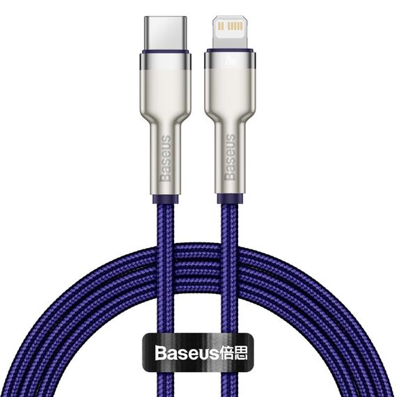 Baseus CATLJK-A05 Cafule Series 20W Type-C / USB-C a 8 pin PD cavo dati di ricarica in metallo, lunghezza: 1 m (viola)