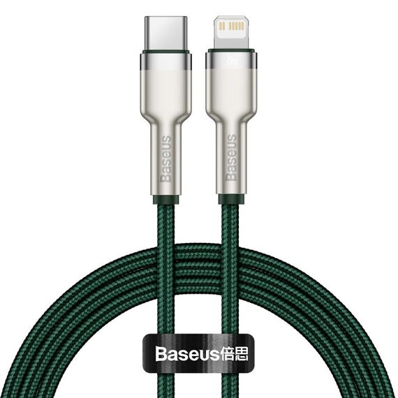 Baseus CATLJK-A06 Cafule Series 20W Type-C / USB-C a 8 pin PD cavo dati di ricarica in metallo, lunghezza: 1 m (verde scuro)