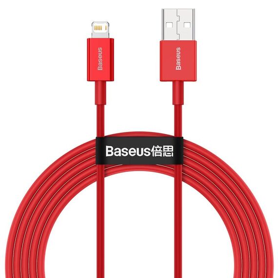 Baseus Superior Series CALYS-A09 2.4A USB to 8 Pin Interface Fast Charging Data Cable, Cable Length:1m(Red)