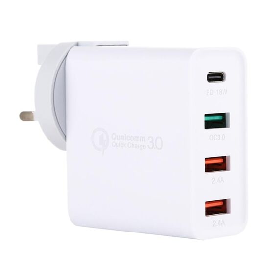 Caricabatterie da viaggio A3 PD 18W USB-C / Type-C + QC3.0 USB + doppia interfaccia USB