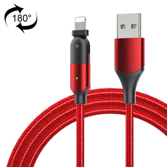 FXCL-WY09 Cavo di ricarica da 2,4 A USB a 8 pin con gomito rotante a 180 gradi, lunghezza: 1,2 m (rosso)