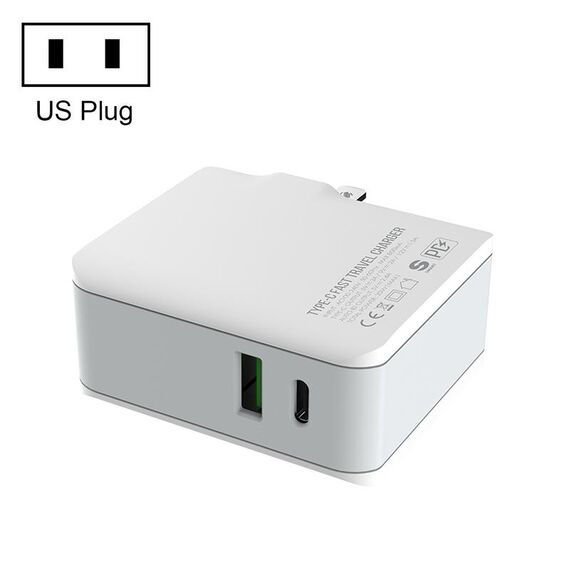 LDNIO A4403C 30W PD + AUTO-ID Caricabatterie Pieghevole Pieghevole con cavo da 1 m 8 pin, spina degli Stati Uniti