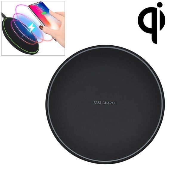 KD-1 Caricabatterie wireless ultrasottile da 10 W a ricarica rapida per telefoni Android e iPhone (nero)