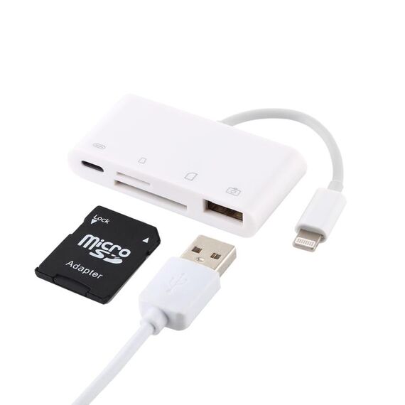 NK-108L 8 pin a USB + scheda TF + adattatore per lettore di schede SD, compatibile con IOS 9.1 e sistemi superiori