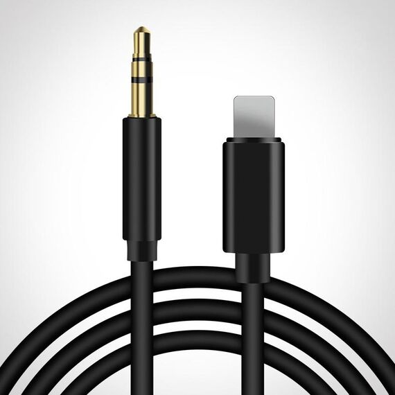 Cavo adattatore audio AUX da 8 pin a 3,5 mm, lunghezza: 1 m (nero)