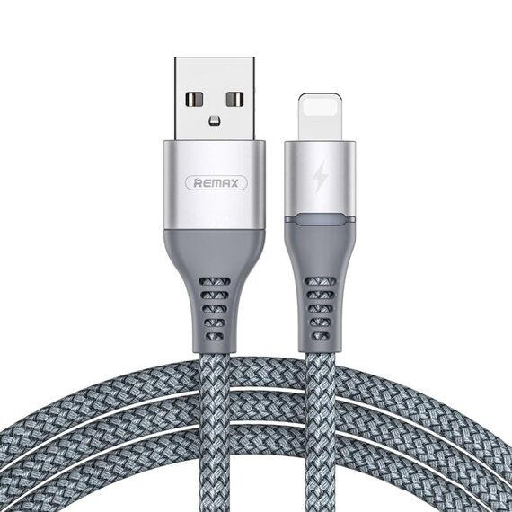 REMAX RC-152I Cavo dati respiratorio colorato da 1 m 2,4 A USB a 8 pin (argento)