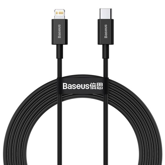 Baseus Superior Series CATLYS-C01 PD 20W USB-C / Type-C to 8 Pin Interface Fast Charging Data Cable, Cable Length: 2m(Black)