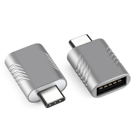 2 PCS SBT-148 USB-C / Type-C maschio a USB 3.0 Adattatore in lega di zinco femminile (Spazio Argento)