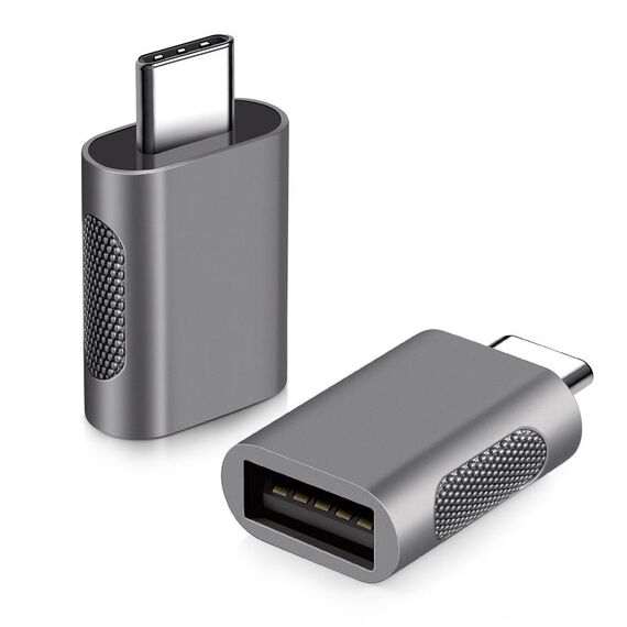 2 PCS SBT-158 USB-C / Type-C maschio a USB 3.0 Adattatore in lega di zinco femminile (nero)