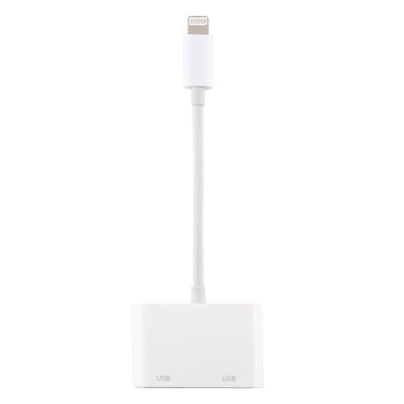 AK109 Adattatore per fotocamera da 3 in 1 a 8 pin maschio a doppia porta USB femmina, supporto per iOS 13.0 e sistemi superiori