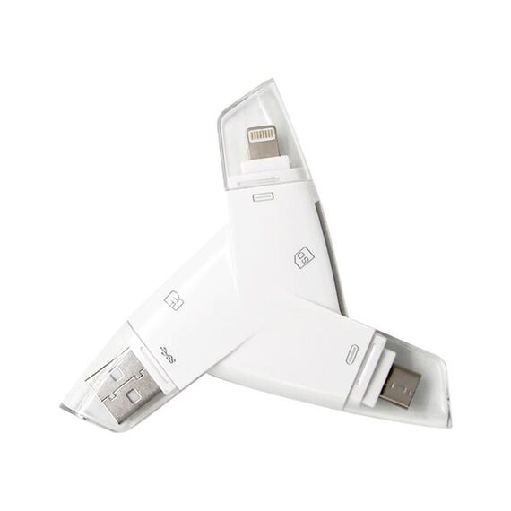 919 3 in 1 USB + USB-C / Type-C + 8 pin Interfacce Lettore di schede TF / SD con OTG