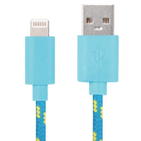 Cavo di ricarica di trasferimento dati USB da 1M Nylon per iPhone, iPad, compatibile con iOS 15.5 (blu)