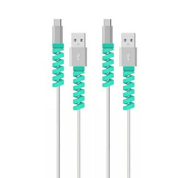 Avvolgitore anti-rottura per cavo dati in silicone a spirale da 100 pezzi (blu)