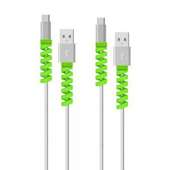Avvolgitore anti-rottura per cavo dati in silicone a spirale da 100 pezzi (verde)