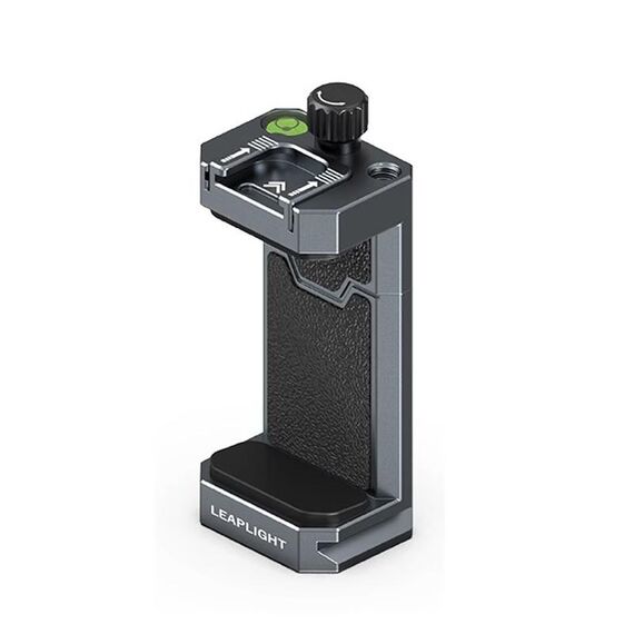 Supporto per telefono Leaplight Dual Cold Shoe interamente in metallo con porte per viti da 4x1/4 di pollice e fori di posizionamento Arri (grigio)