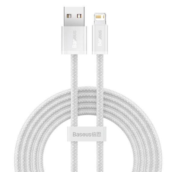 BASEUS CALD000502 Dynamic Series 2.4a USB a 8 Pin Cavo di ricarica veloce Cavo di ricarica rapido, lunghezza del cavo: 2m (bianco)
