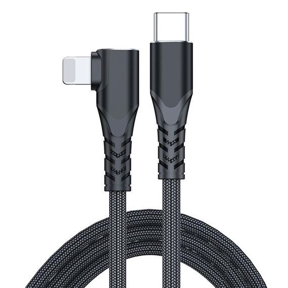 A6 PD 20W USB-C / Type-C a 8 Pin Cavo dei dati del telefono cellulare del gomito, lunghezza: 2m (nero)