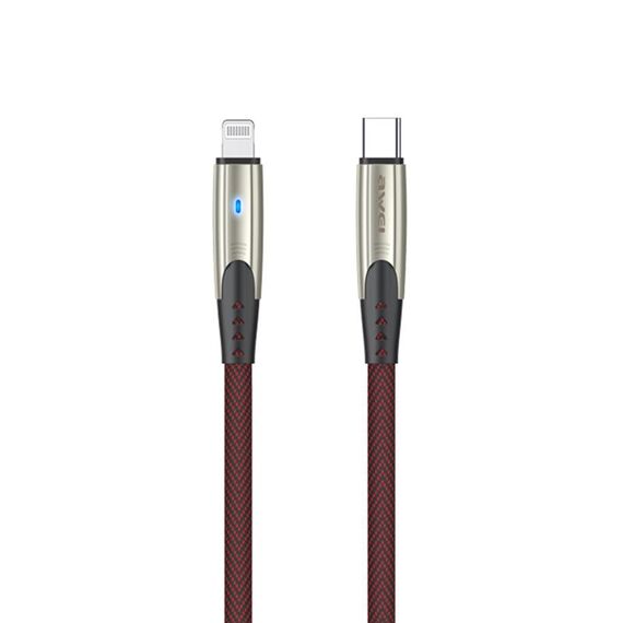 AWEI CL-119L TYPE-C / USB-C a 8 pin Cavo di ricarica rapida intrecciata in nylon, lunghezza: 1M (nero)