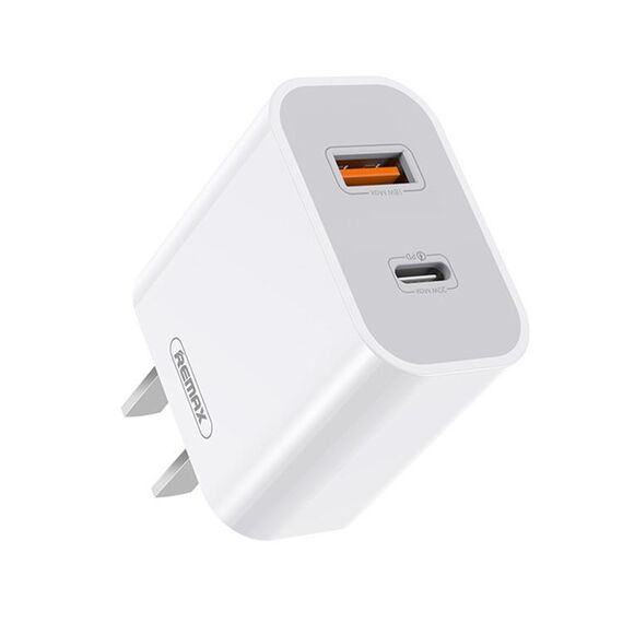 Caricabatterie rapido REMAX RP-U68 Speedy Series 20W USB + USB-C/Type-C, specifica: spina CN (bianca)