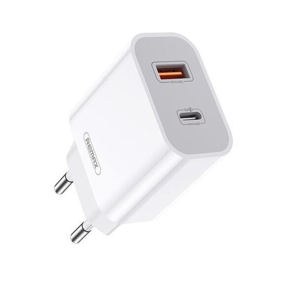 REMAX RP-U68 Speedy Series 20W USB + USB-C/interfaccia di tipo C Caricabatterie rapido, specifica: Spina UE (bianco)