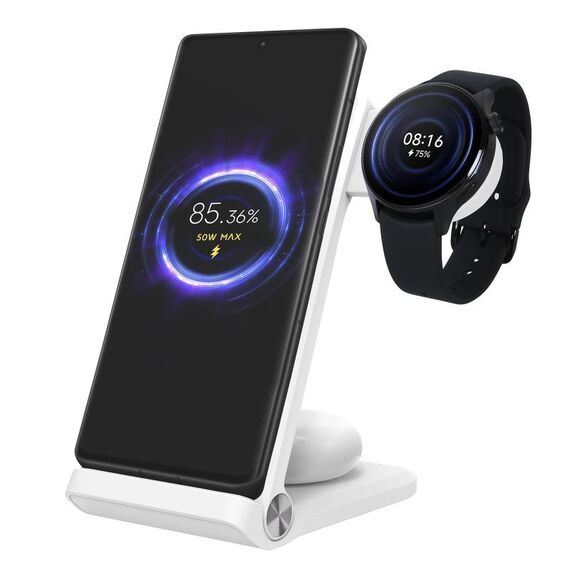 Caricabatterie wireless NILLKIN 3 in 1 con caricatore per orologio Xiaomi S1 Pro, tipo di spina: spina CN (bianca)