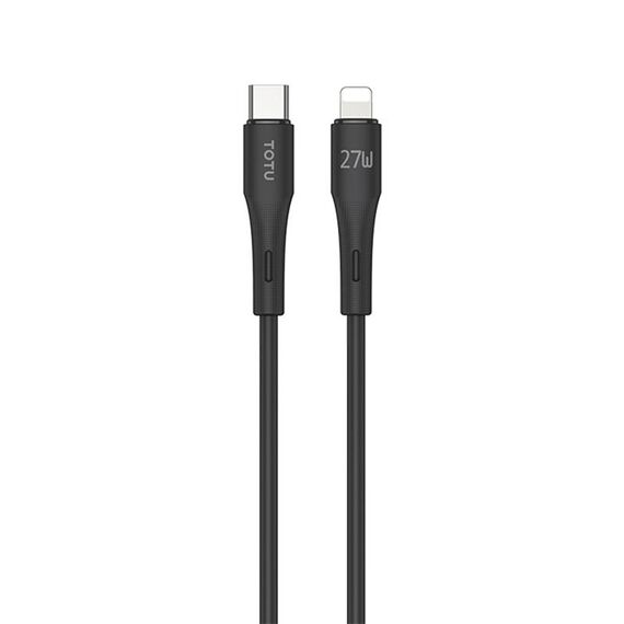 TOTU BPD-013 Skin Sense Series Cavo dati di ricarica rapida in silicone da tipo C a 8 pin, lunghezza: 1 m (nero)