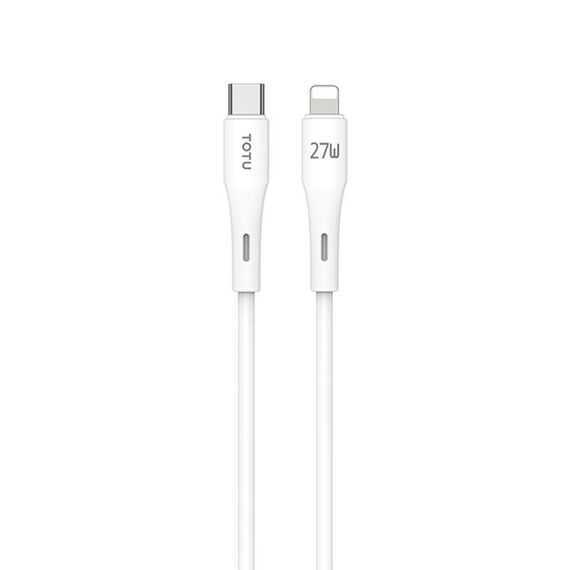 TOTU BPD-013 Cavo dati per ricarica rapida in silicone da tipo C a 8 pin serie Skin Sense, lunghezza: 1 m (bianco)