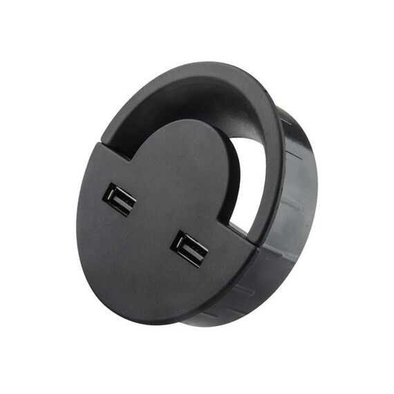 Outlet da 60mm Desktop Outlet USB Cable Hole Coperchio a vento rotondo