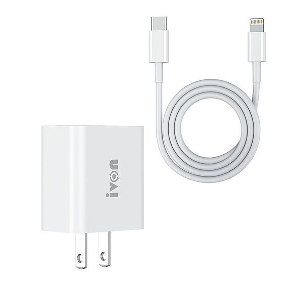 Ivone AD48 18W PD Fast Charger + USB-C / Type-C a 8 Pin Cable Cable Set, spina USA