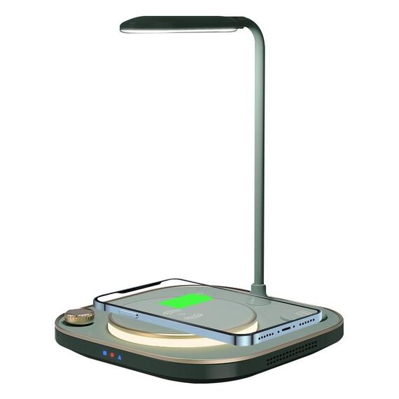 X3 15W 3 in 1 caricatore senza fili, lampada da tavolo (verde)