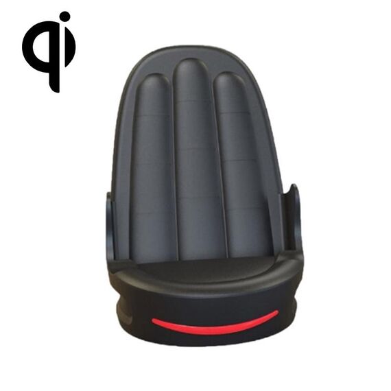 V8 15W Supporto per caricabatterie wireless con ventosa magnetica per telefono da divano a cinque dita (nero)