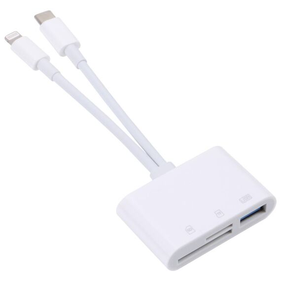 NK-103Pro 3 in 1 8 Pin + USB-C / Type-C maschio al lettore di schede USB + TF / SD